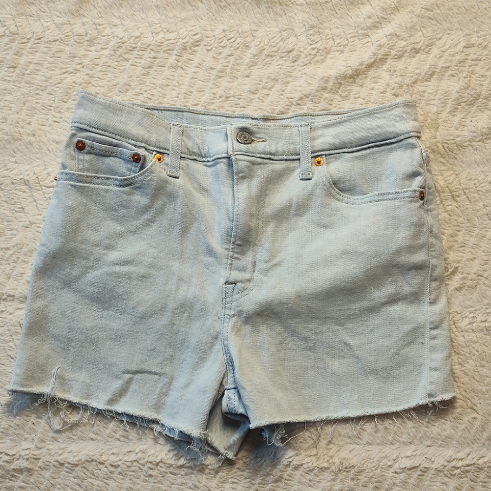 Levi's Light Wash High-rise Shorts Women Size 29 Cut Off